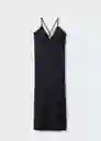 Vestido Martina Negro Talla M Mujer Mango