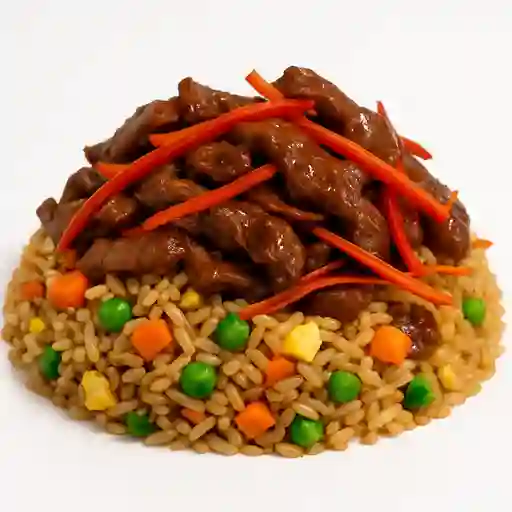Arroz Tepanyaki con Carne de Res Teriyak