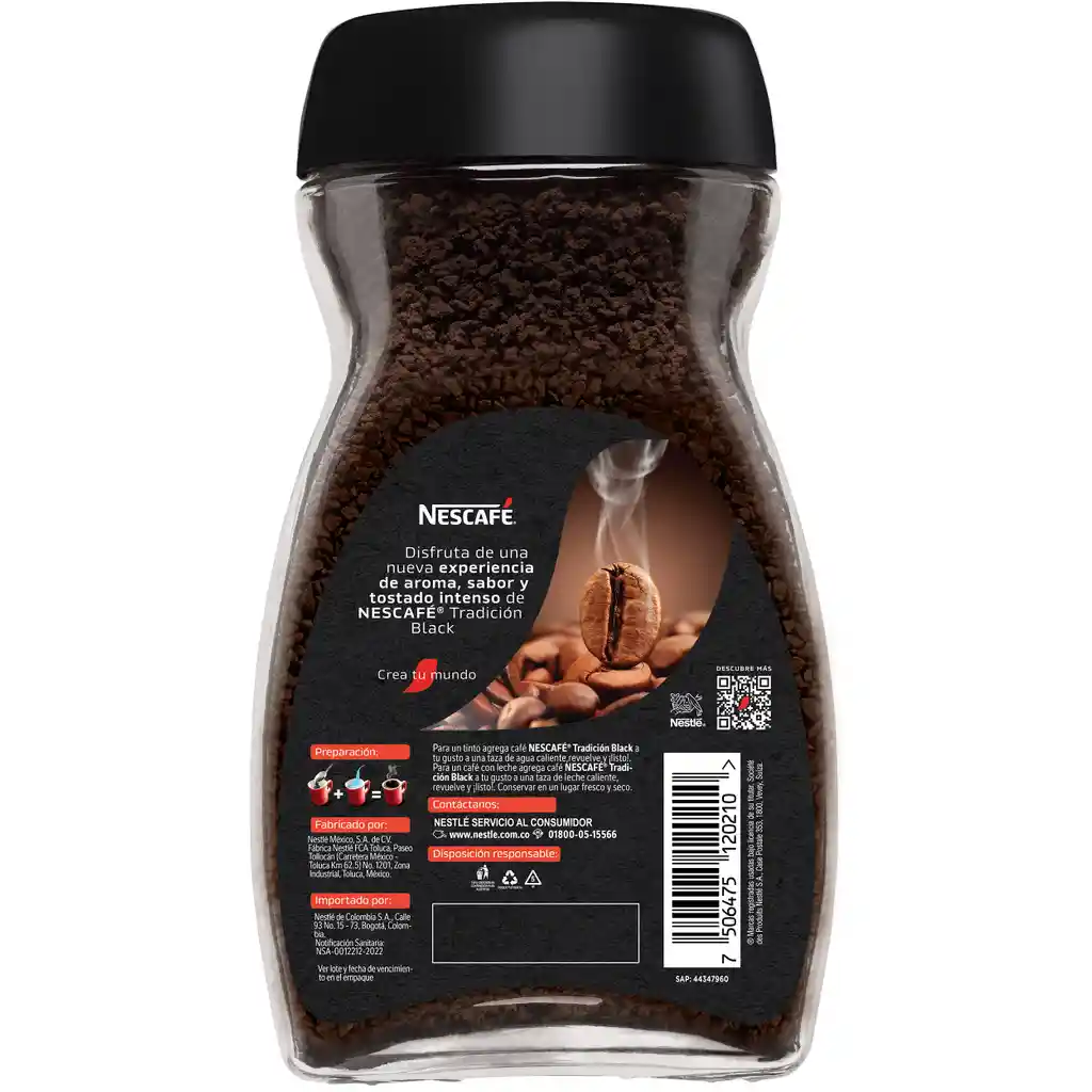 Café instantáneo NESCAFÉ Tradición Black tostado intenso x 170g