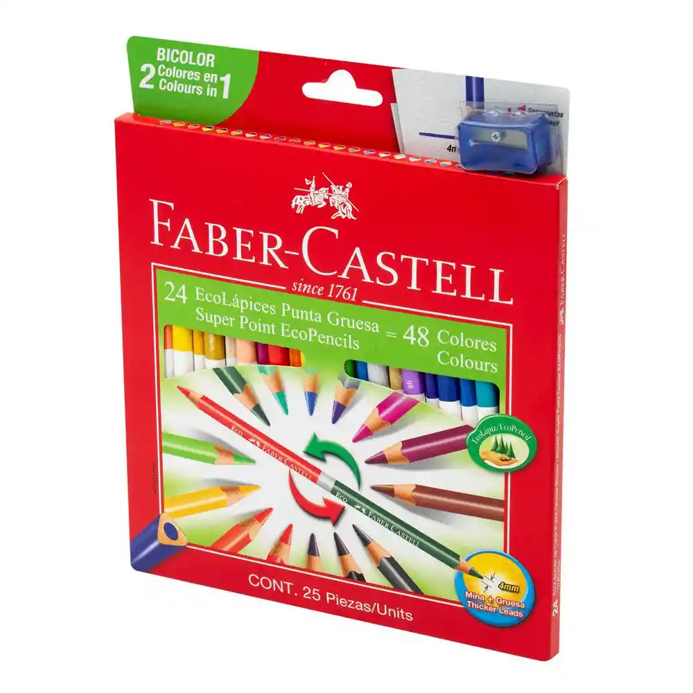 Faber Castell Colores Doble Punta Gruesa x24