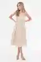 Regged Vestido Popelin Midi Color Beige Medio Talla S