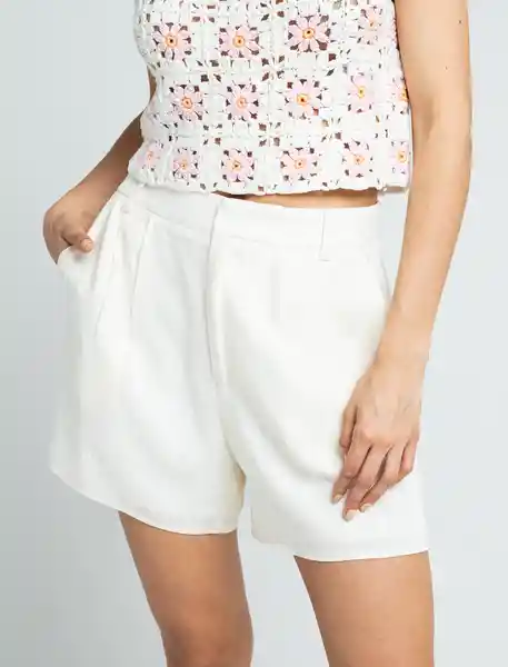 Short Janeiro Mujer Crudo Marfil Claro Talla 10 452F301 Naf Naf