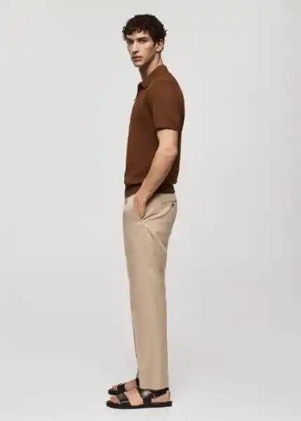 Pantalón Sorbet Beige Talla 48 Hombre Mango