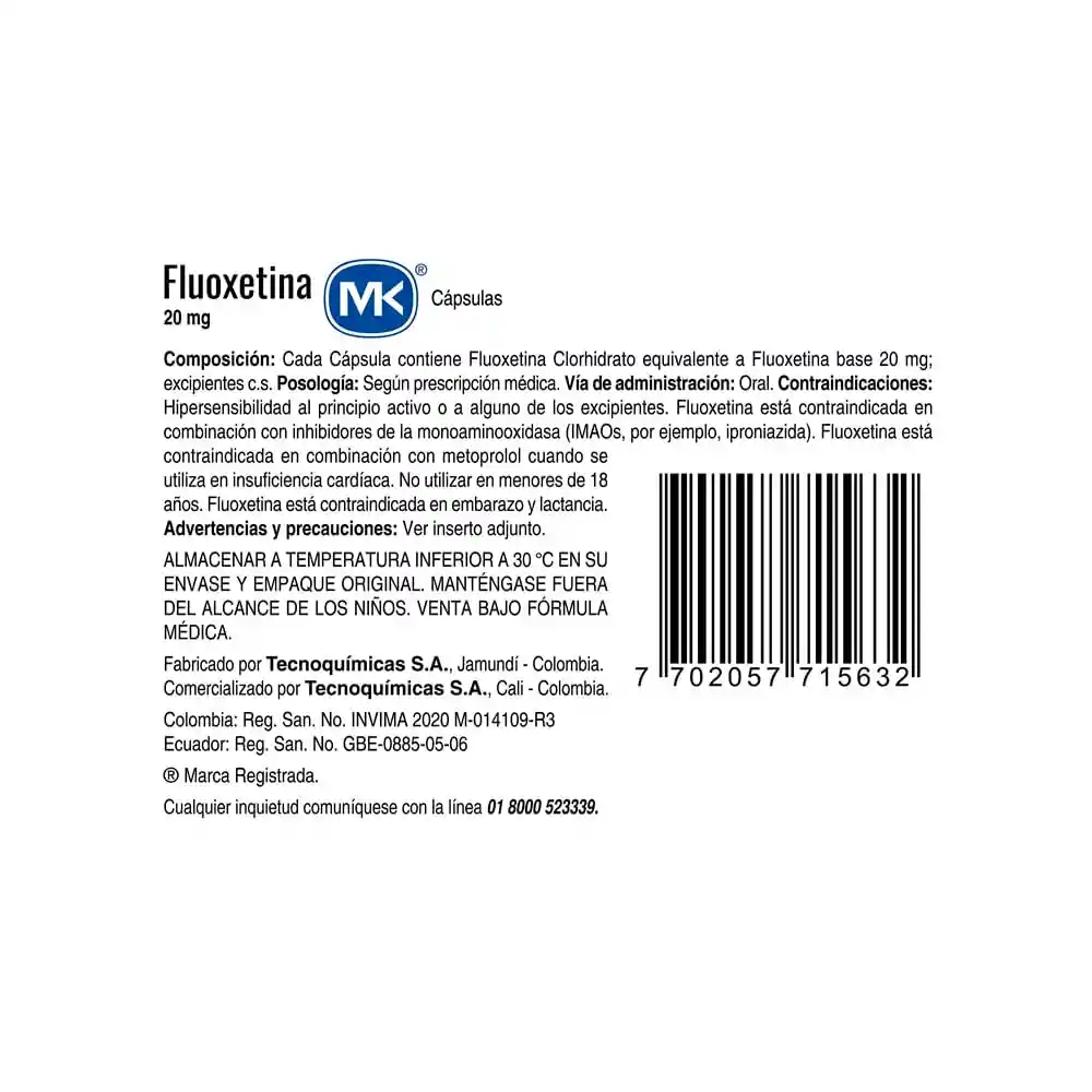 Mk Fluoxetina (20 mg)