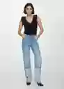 Top Popli Negro Talla S Mujer Mango