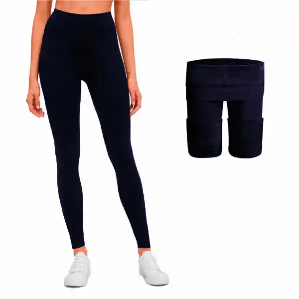 Legging Térmico Grueso Interior en Fleece Azul