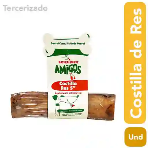 Natural Toys Hueso Amigos Costilla de Res Pequeña Natural Perros