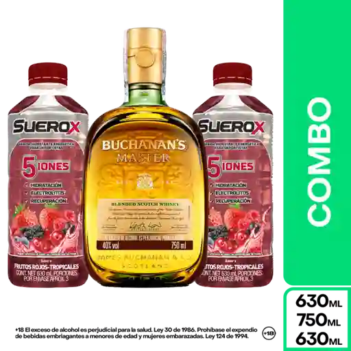 Combo Buchanans Master 750 mL + Suerox Frutos Rojos 2 Und