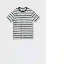 Camiseta Stripe01-H Blanco Talla Xs Hombre Mango