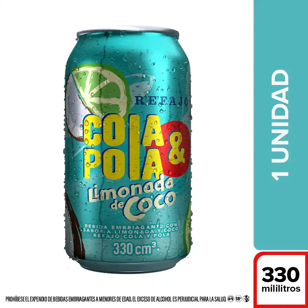Cola & Pola Bebida Refajo Sabor Limonada de Coco