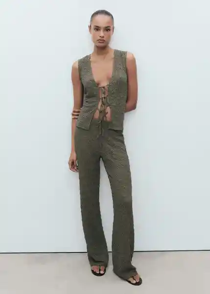 Pantalón Verdi Khaki Talla XS Mujer Mango