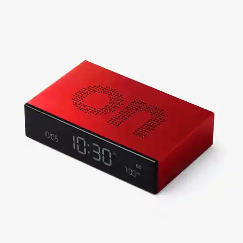 Lexon Reloj de Mesa Flip Premium Rojo