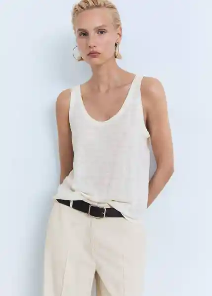 Pantalón Carlos Crudo Talla 38 Mujer Mango