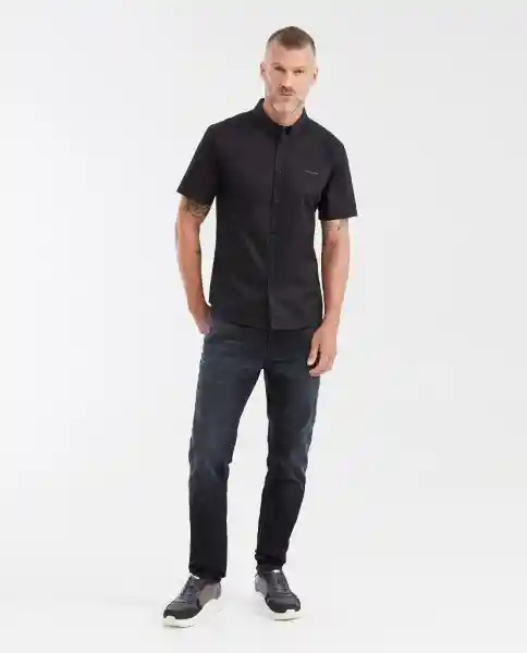 Camisa Paper Manga Corta Negro Sombrío Ultraoscuro M Chevignon
