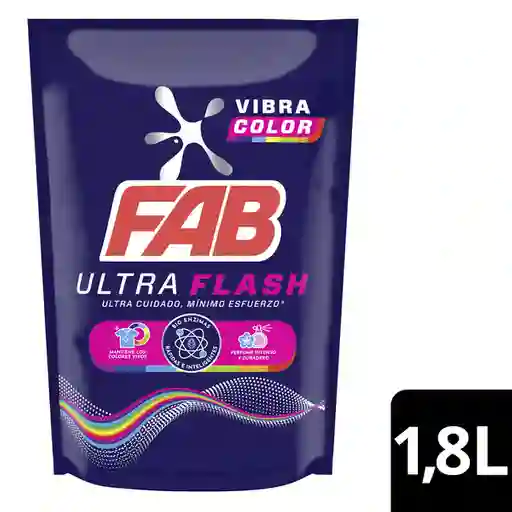 Fab Detergente Líquido Ultra Flash Vibra Color