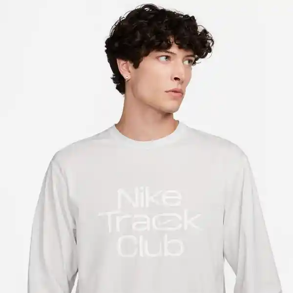 Nike Camiseta M Df Track Club Hyverse Ls Hombre Blanco M