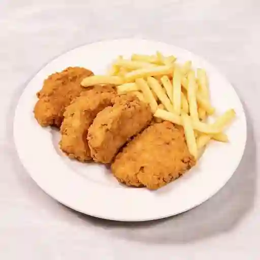 Trocitos de pollo apanado