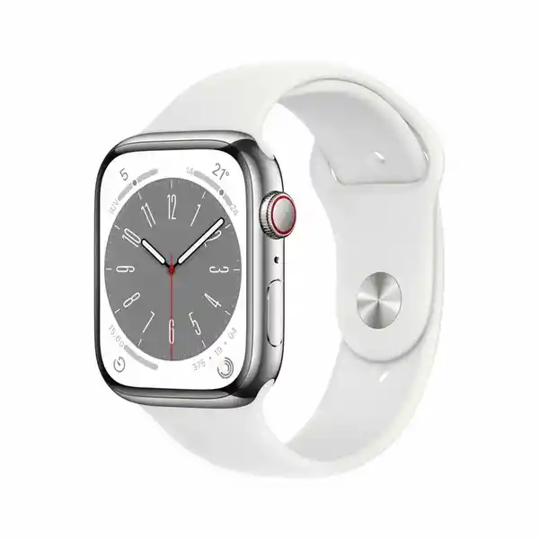 Apple S8 Cell Stainless Steel-Sport Claro 45 mm