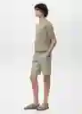 Camiseta Tricot Arraona Khaki Talla L Hombre Mango