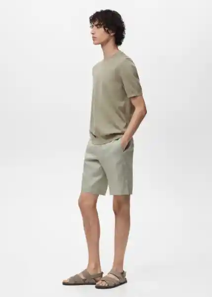 Camiseta Tricot Arraona Khaki Talla L Hombre Mango
