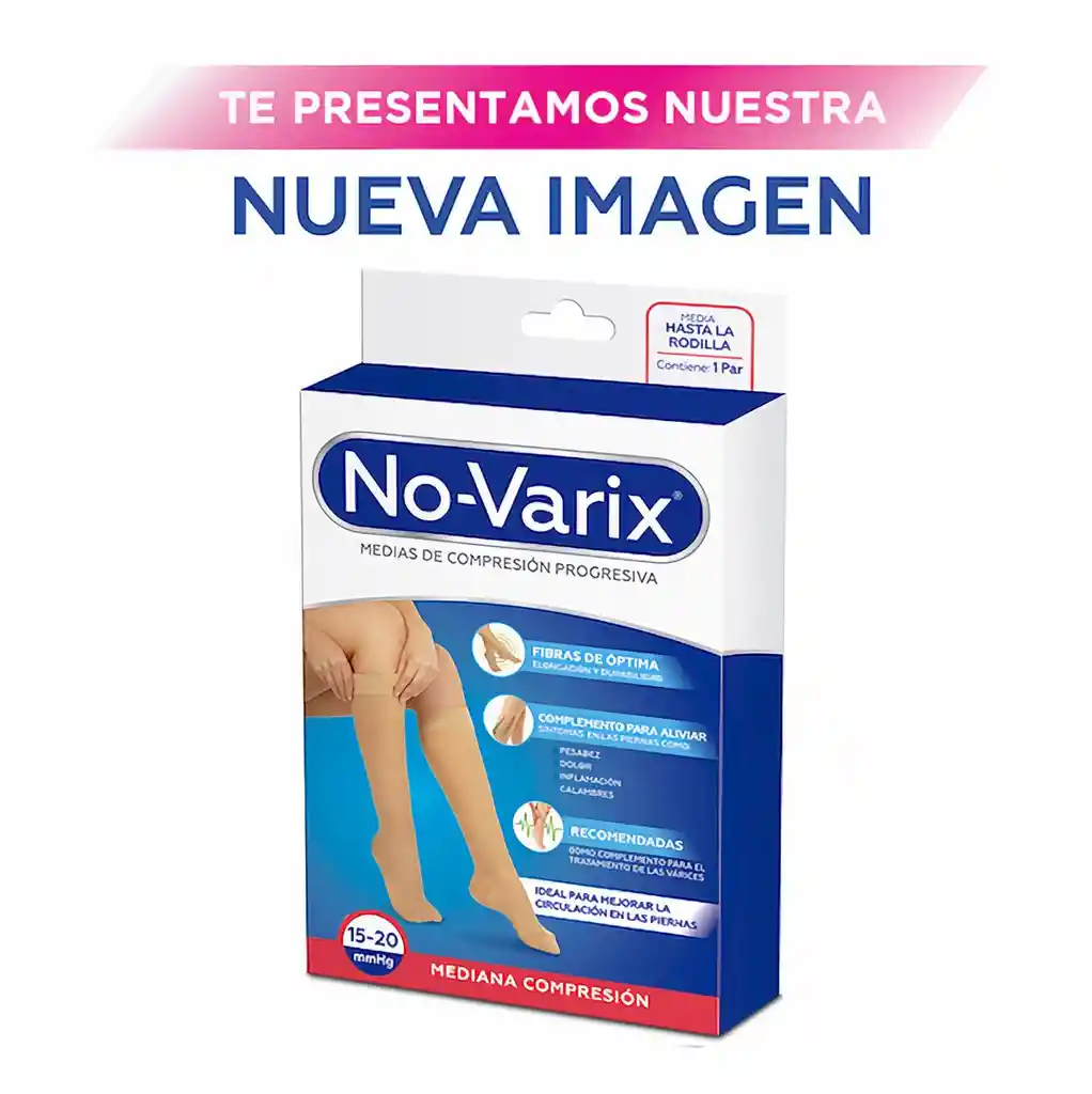 No-Varix Calcetín Sin Refuerzo 15-20 mm/hg Beige M