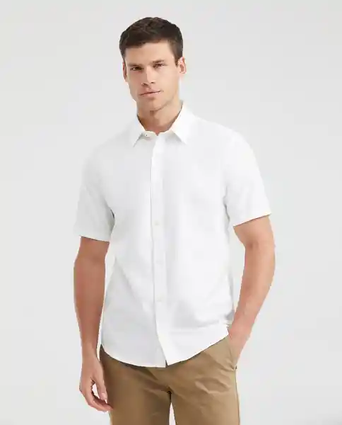 Camiseta Dyed Twill Masculino Blanco 0 Claro T. L Chevignon