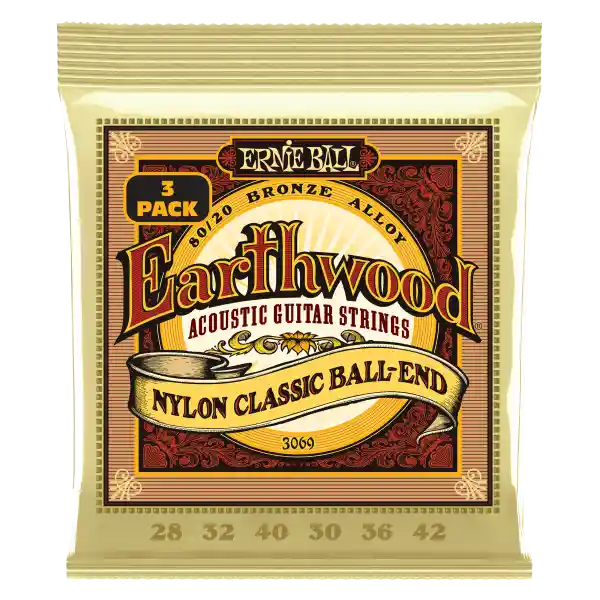 Ernie Ball Pack Encordado Guitarra Clasica Nylon 28-42 P3069