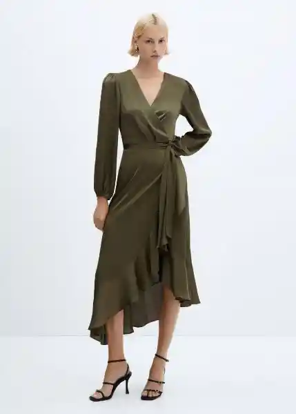 Vestido Positano Khaki Talla M Mujer Mango