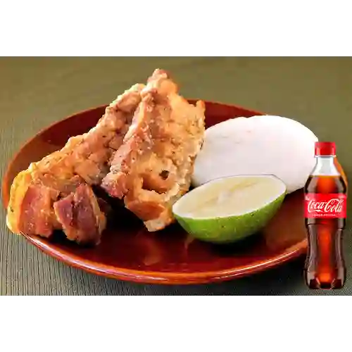 Plato de Chicharrón c/ Arepa +Cocacola Org 400ml