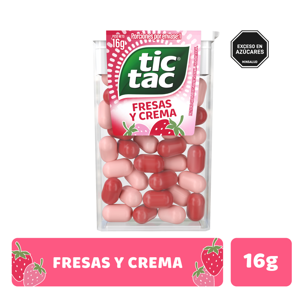 Tic Tac Dulce Pastillas Fresas Crema 16 g