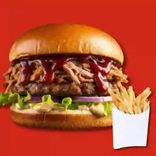 Hamburguesa Especial Cerdo Bbq + Papas