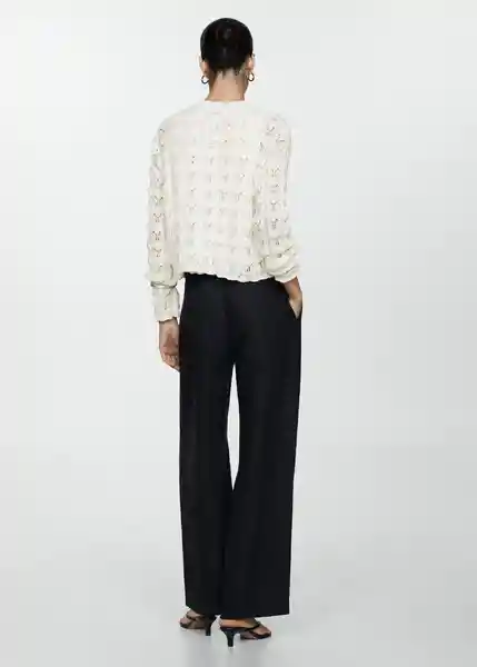 Chaqueta Cárdigan Colombo Off White Talla L Mujer Mango