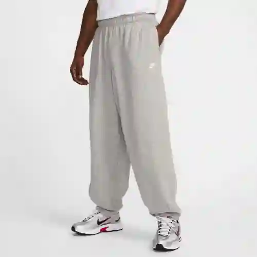 Nike Pantalón M Club Ft Oversized de Hombre Gris Talla M