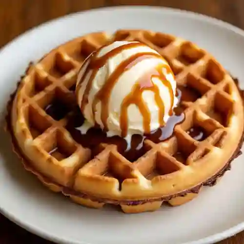 Waffle con Helado