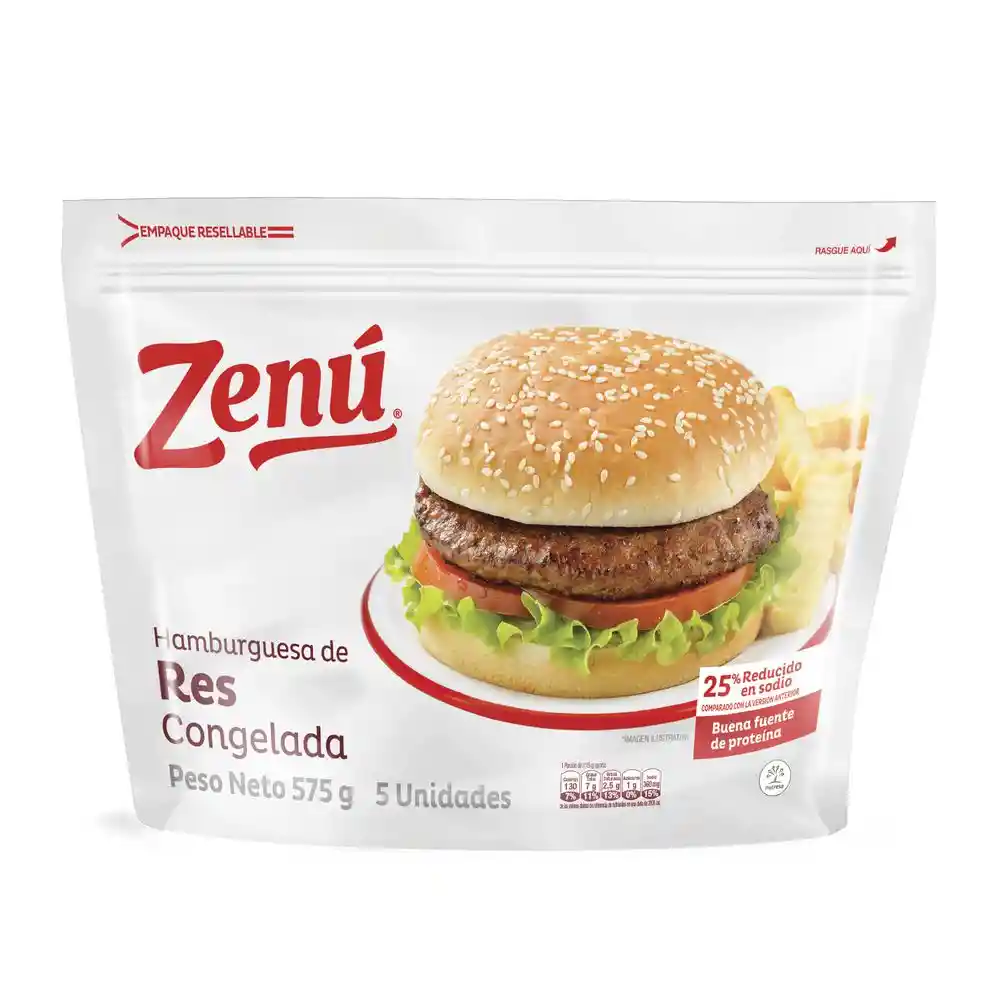 Zenú Hamburguesa de Res Congelada