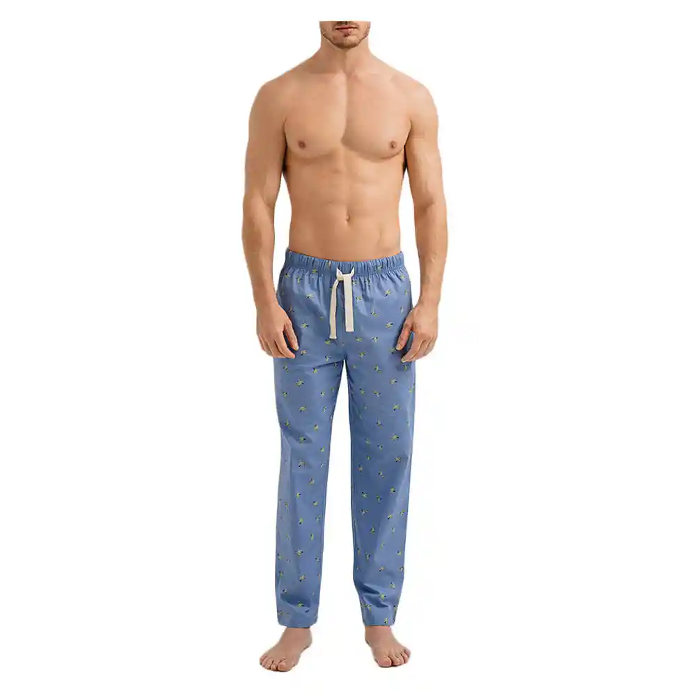 Pantalón Bota Recta en Tejido Plano Masculino Zary Punto Blanco