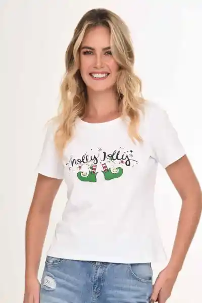 Camiseta Navidad Color Blanco Talla M Ragged
