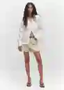 Blusa Roma Off White Talla M Mujer Mango