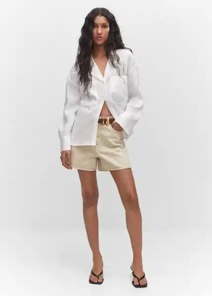 Blusa Roma Off White Talla M Mujer Mango