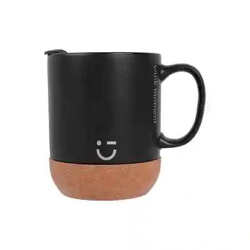 Taza de Cerámica de Moda Con Tapa Negro Miniso