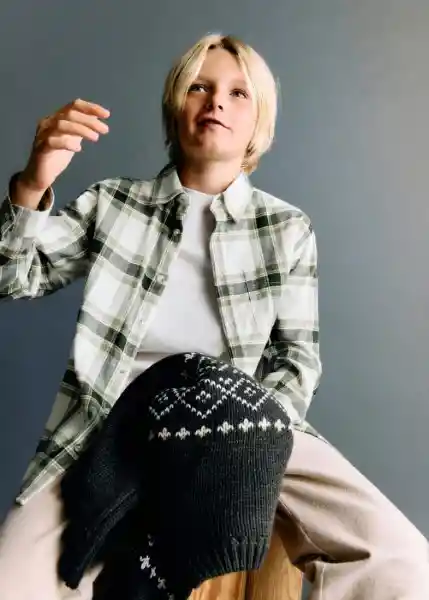 Camisa Ruben Khaki Talla 12 Niños Mango