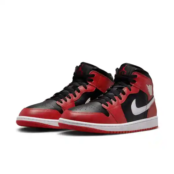 Nike Tenis Air Jordan 1 Mid Lifestyle de Hombre Negro Talla 10