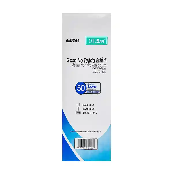 GASA ESTERIL NO TEJIDA SOBRE 5 PIEZAS