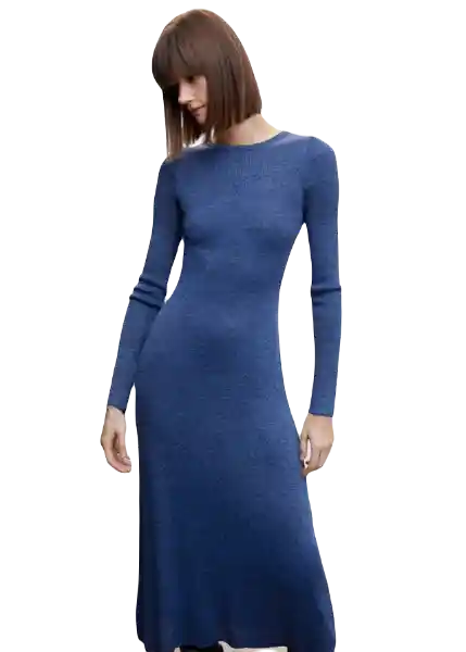 Vestido Casimilo Azul Talla S Mujer Mango