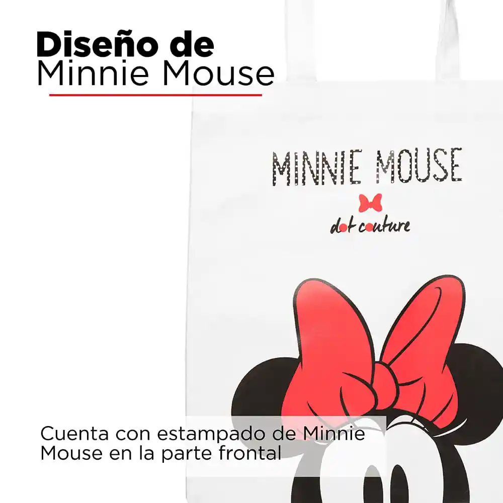 Miniso Bolsa Para Compras Minnie Mouse Disney Mediana Negro