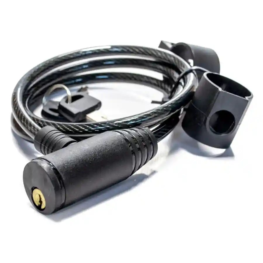 Candado Gf Cable Espiral Con Llave de Seguridad Acero Plástico Negro