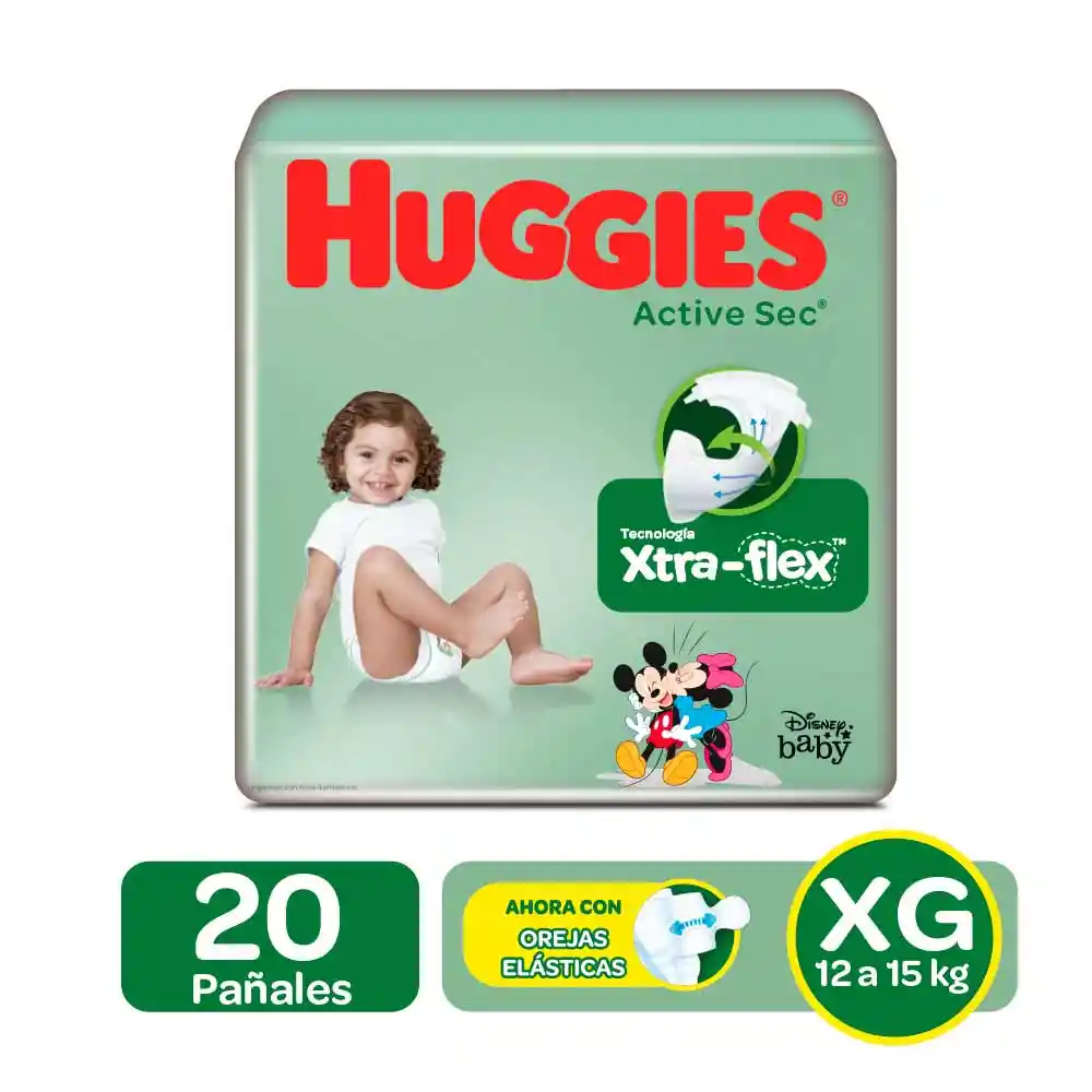 Huggies Pañal para Bebé Active Sec Talla XG