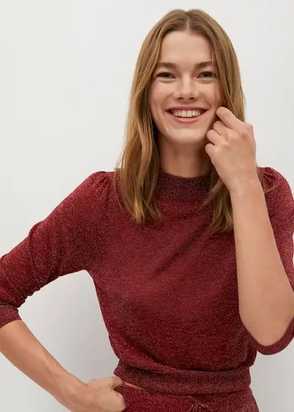Jersey Fete Rojo Talla XL Mujer Mango