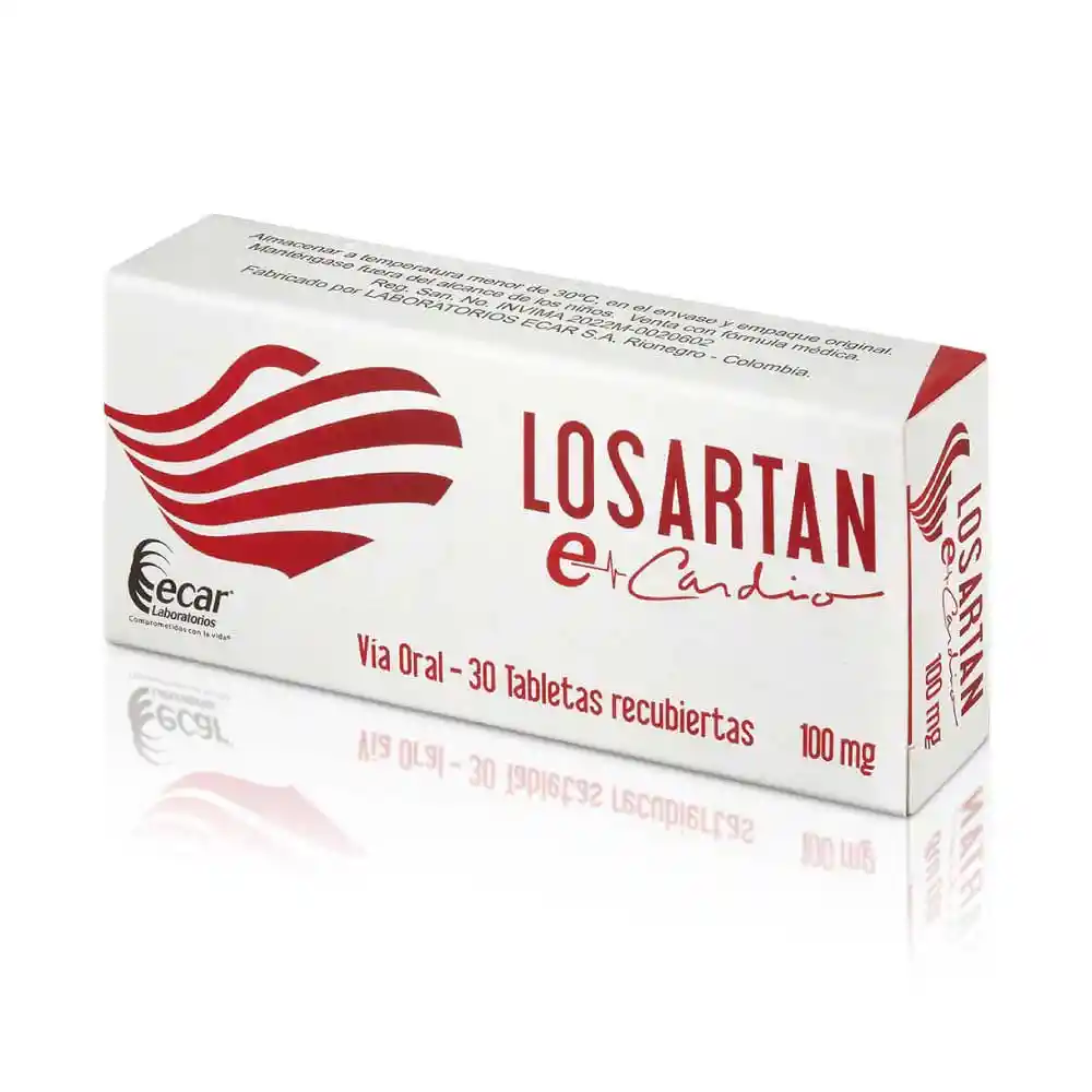 Losartan 100 Mg Caja X 30 Tableta Ecar