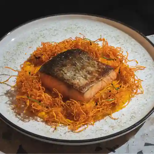Salmón y Puré de Zanahoria